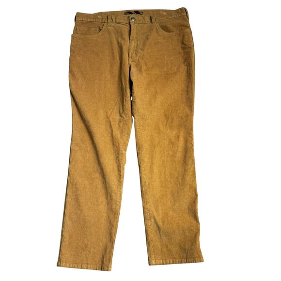 BROOKS BROTHERS Men's 38x30 Brown Tan Corduroy Pants Stretch Red Fleece Cotton‎ - Picture 1 of 8